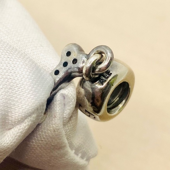 EUC Pandora 791263CZ Sterling Silver I Love My Dog Animal Dangle Charm w/ CZs - Picture 11 of 12